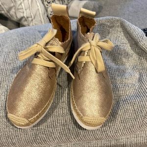 See by Chloe gold with tan lace up espadrilles brand new
